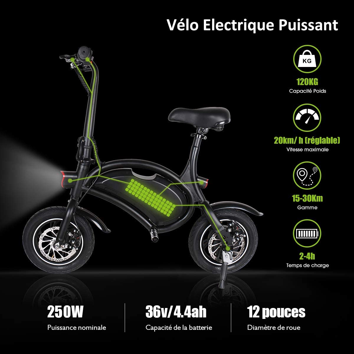 Windgoo Vélo Électrique Pliant 350W/36V – Image 8