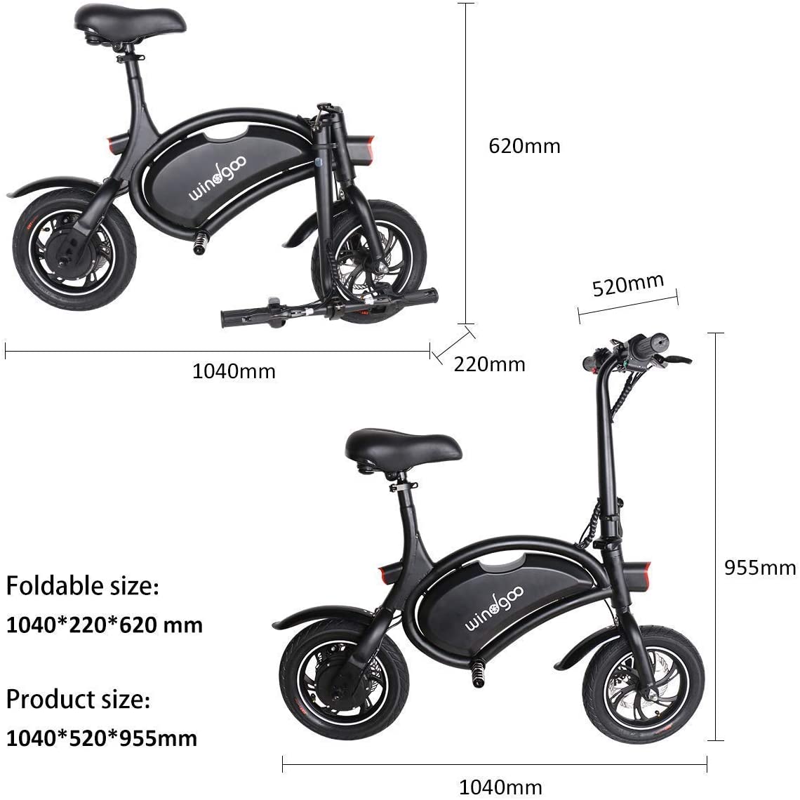 Windgoo Vélo Électrique Pliant 350W/36V – Image 7
