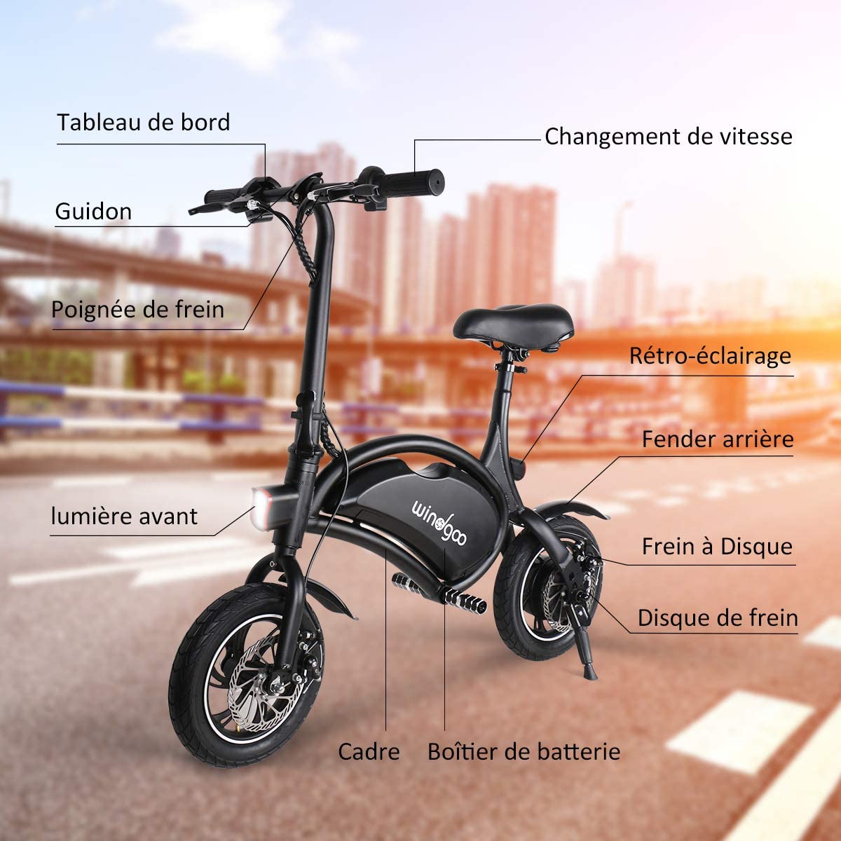 Windgoo Vélo Électrique Pliant 350W/36V – Image 5